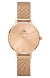 DANIEL WELLINGTON PETITE MELROSE MESH WATCH, 28MM