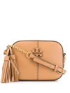 Tory Burch Mcgraw Leather Camera Bag In Beige