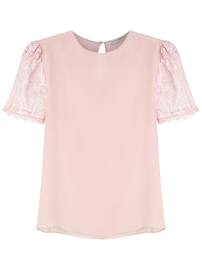 Martha Medeiros Basic Crepe Silk T-shirt In Pink