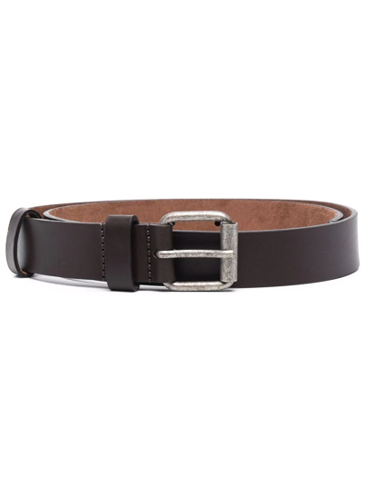 Aspesi Distressed Buckle Belt In Braun