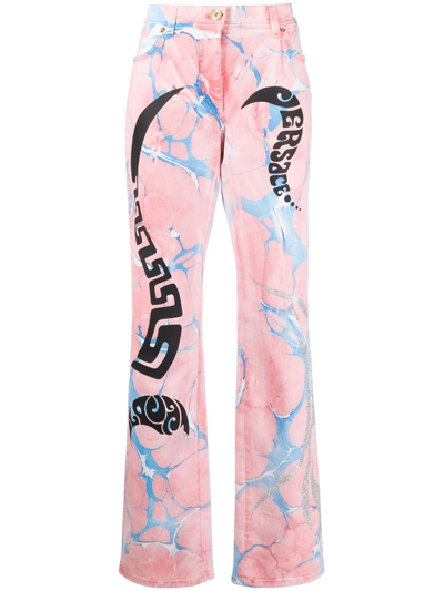 Versace Medusa Music 直筒牛仔裤 In Rosa
