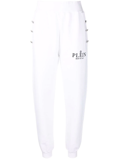 Philipp Plein Logo-print Track Pants In Weiss