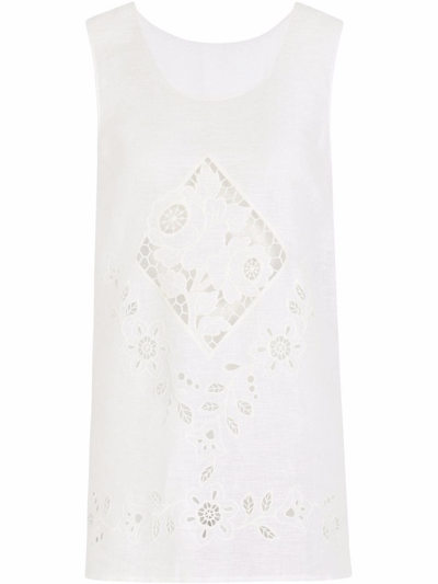 Dolce & Gabbana Broderie-anglais Longline Top In White