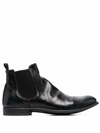 Officine Creative Leather Ankle Boots In Schwarz