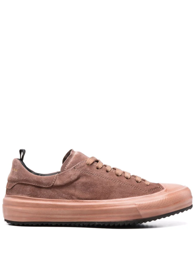 Officine Creative Suede Low-top Trainers In Rosa
