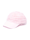 Monnalisa Ruffled Baseball Cap In Pink
