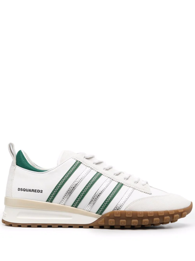 Dsquared2 Legend Sneakers In Leather And Suede - Atterley In Weiss