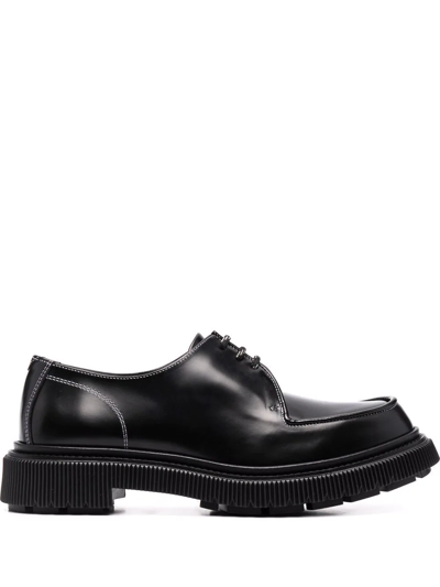 Adieu Lace-up Leather Derby Shoes In Schwarz