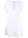 Melissa Odabash Keri Broderie-anglaise Cotton-voile Mini Dress In Weiss