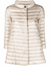 Herno Nylon Midi Down Jacket In Nude
