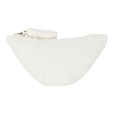 Lemaire White Leather Croissant Coin Pouch In 000 White