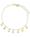 MACY'S CUBIC ZIRCONIA DANGLE STAR CHAIN BRACELET IN STERLING SILVER OR 14K GOLD-PLATED STERLING SILVER