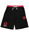 PROFILE MEN'S PASCAL SIAKAM BLACK, RED TORONTO RAPTORS BIG AND TALL FRENCH TERRY NAME AND NUMBER SHORTS