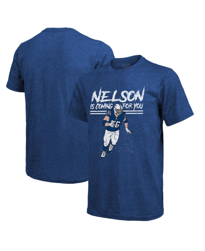 Majestic Men's  Threads Quenton Nelson Royal Indianapolis Colts Tri-blend Player T-shirt