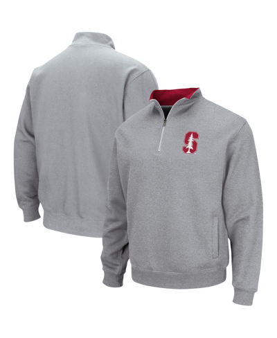 Colosseum Men's Stanford Cardinal Tortugas Logo Quarter-zip Jacket In Heathered Gray