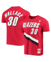 Mitchell & Ness Rasheed Wallace Red Portland Trail Blazers Hardwood Classics Player Name & Number T- In Red