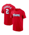NIKE MEN'S NIKE JAZZ CHISHOLM RED MIAMI MARLINS CITY CONNECT NAME AND NUMBER T-SHIRT