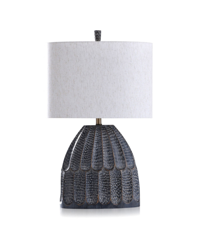 Stylecraft Transitional Black Hammered Texture Molded Table Lamp In White