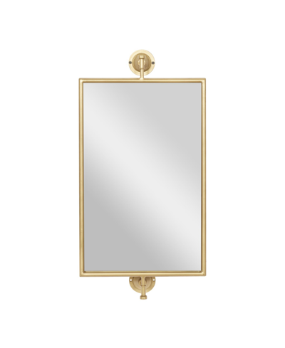 Rosemary Lane Wood Contemporary Wall Mirror, 28" X 14" In Gold-tone