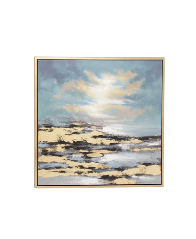 Rosemary Lane Contemporary Beach Canvas Wall Art, 39" X 39" In Blue