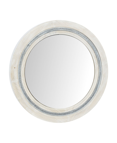 Rosemary Lane Wood Farmhouse Wall Mirror, 34" X 34" In White