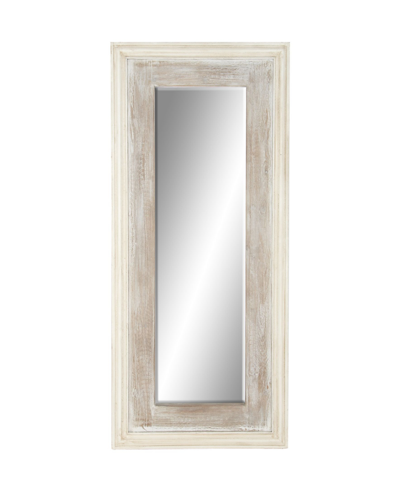 Rosemary Lane Farmhouse Wood Wall Mirror, 59" X 26" In White