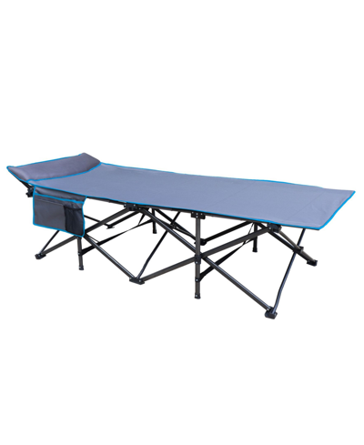 Osage River 600 Lbs. Deluxe Cot With Built In Pillow In Gray/cyan