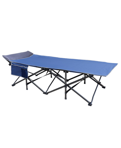 Osage River 600 Lbs. Deluxe Cot With Built In Pillow In Blue/gray