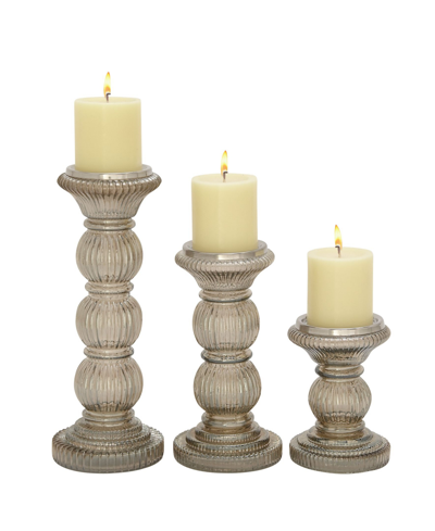 Rosemary Lane Traditional Candle Holder, Set Of 3 In Clear