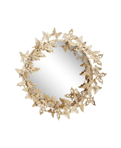 Rosemary Lane Glam Metal Wall Mirror, 28" X 28" In Gold-tone