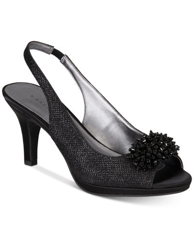 Karen Scott Breena Slingback Peep-toe Pumps, Created For Macy's In Black