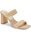 Dolce Vita Women's Paily Braided Double Strap Raffia High Heel Sandals In Natural Raffia