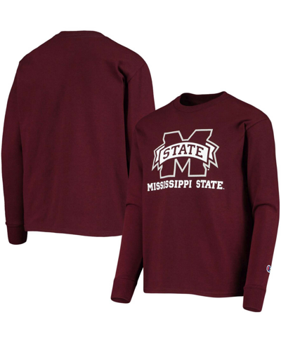 Champion Youth Maroon Mississippi State Bulldogs Lockup Long Sleeve T-shirt