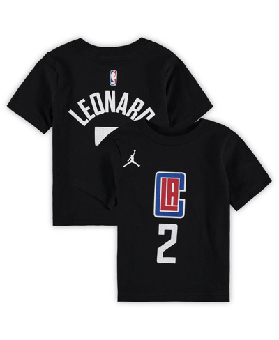 JORDAN TODDLER BOYS AND GIRLS JORDAN KAWHI LEONARD BLACK LA CLIPPERS STATEMENT EDITION NAME AND NUMBER T-SH
