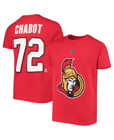 Outerstuff Youth Boys Thomas Chabot Red Ottawa Senators Player Name And Number T-shirt
