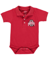 LITTLE KING APPAREL INFANT BOYS AND GIRLS SCARLET OHIO STATE BUCKEYES POLO BODYSUIT