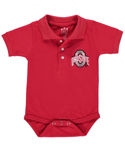 Little King Apparel Babies' Infant Boys And Girls Scarlet Ohio State Buckeyes Polo Bodysuit
