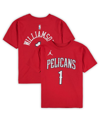JORDAN PRESCHOOL BOYS AND GIRLS JORDAN ZION WILLIAMSON RED NEW ORLEANS PELICANS STATEMENT EDITION NAME AND 