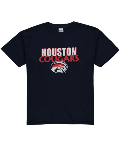 Two Feet Ahead Youth Navy Houston Cougars Logo T-shirt