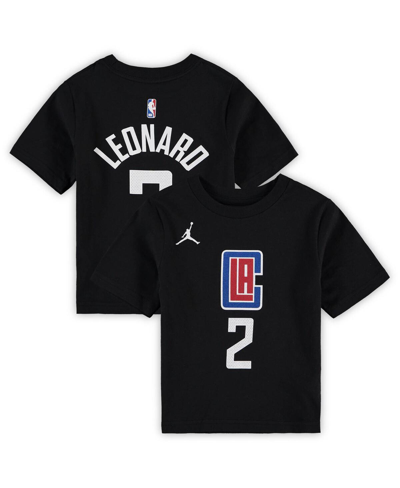JORDAN PRESCHOOL BOYS AND GIRLS JORDAN KAWHI LEONARD BLACK LA CLIPPERS STATEMENT EDITION NAME AND NUMBER T-