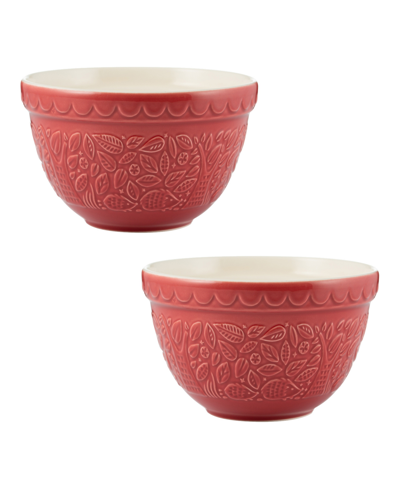 Mason Cash In The Forest S30 Mixing Bowls, Set Of 2 In Red
