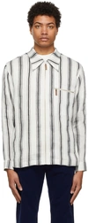 Wales Bonner Depara Striped Linen And Silk-blend Shirt In Black/white