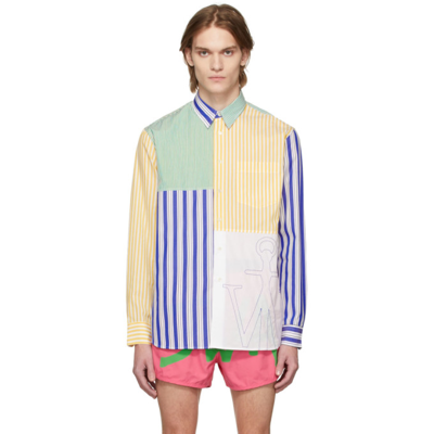 Jw Anderson Multicolor Anchor Patchwork Classic Shirt In Multi-colour