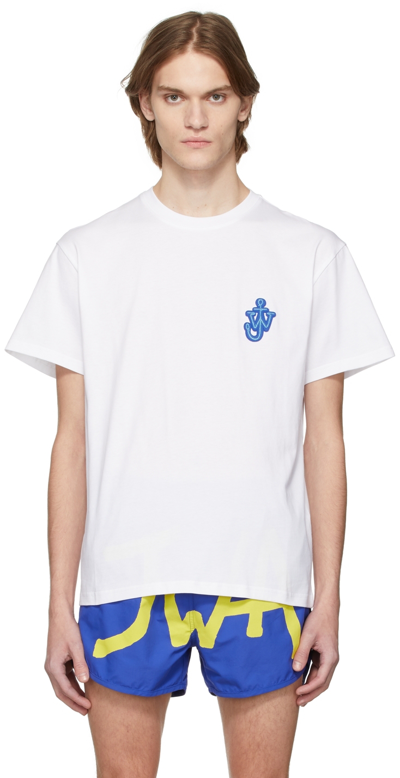 Jw Anderson Anchor Appliqué Cotton-jersey T-shirt In White