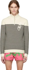 Jw Anderson Off-white Puller Striped Zip-up Sweater
