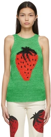 Jw Anderson Intarsia-knit Strawberry Vest Top In Multi