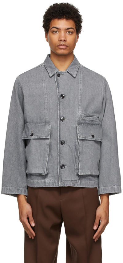 Lemaire Boxy Patch Pocket Denim Jacket In Grey | ModeSens
