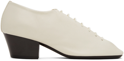 Lemaire White Lace-up Leather Derby Shoes In Wh000 - White