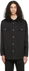 424 Button-down Fitted Shirt Jacker In 99.0 Black