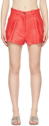 Diotima Red Double Pleat Shorts In Red